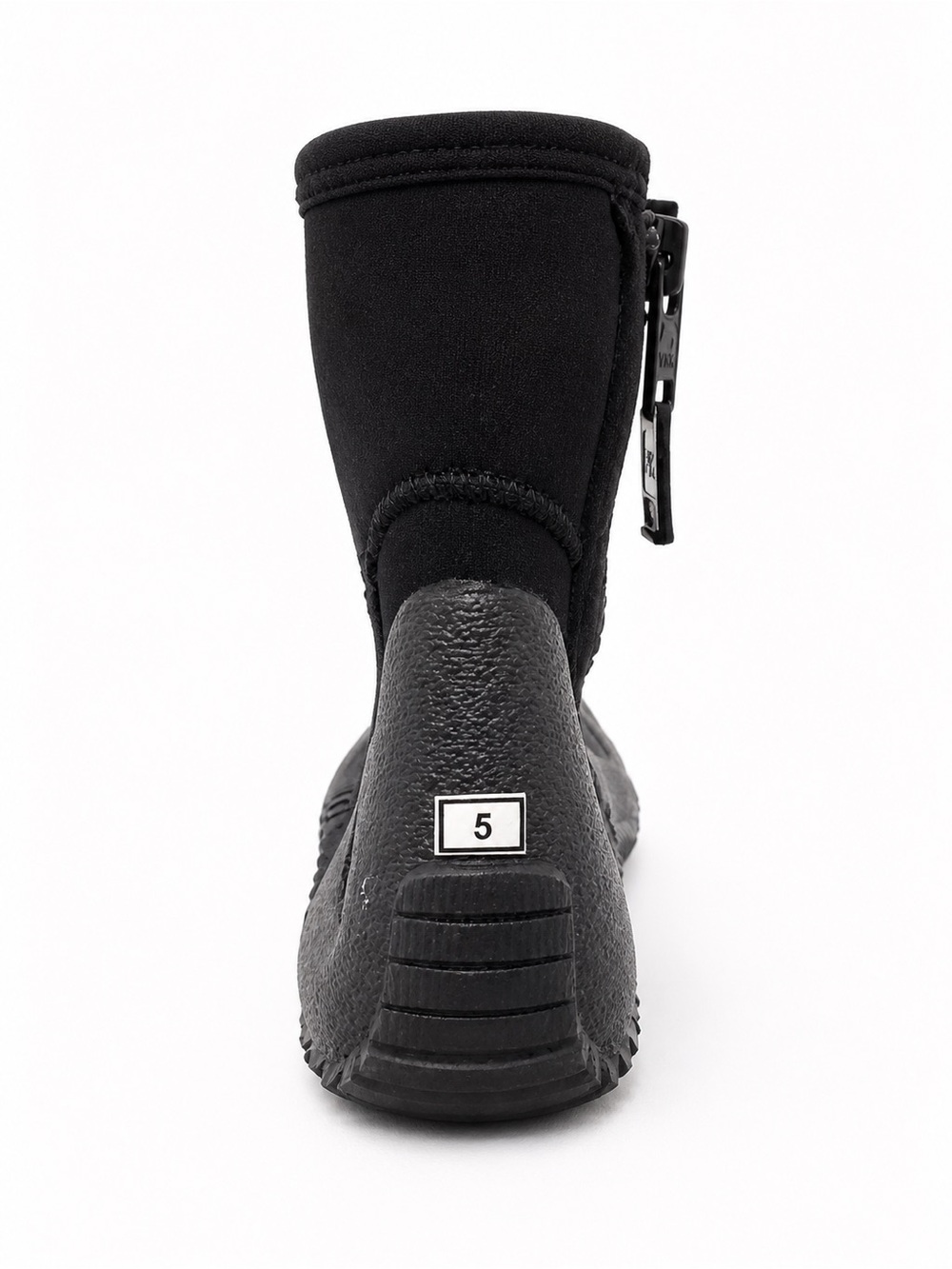 Women's Black Zip-Back Neoprene Scuba Boot - Picture 3 of 3